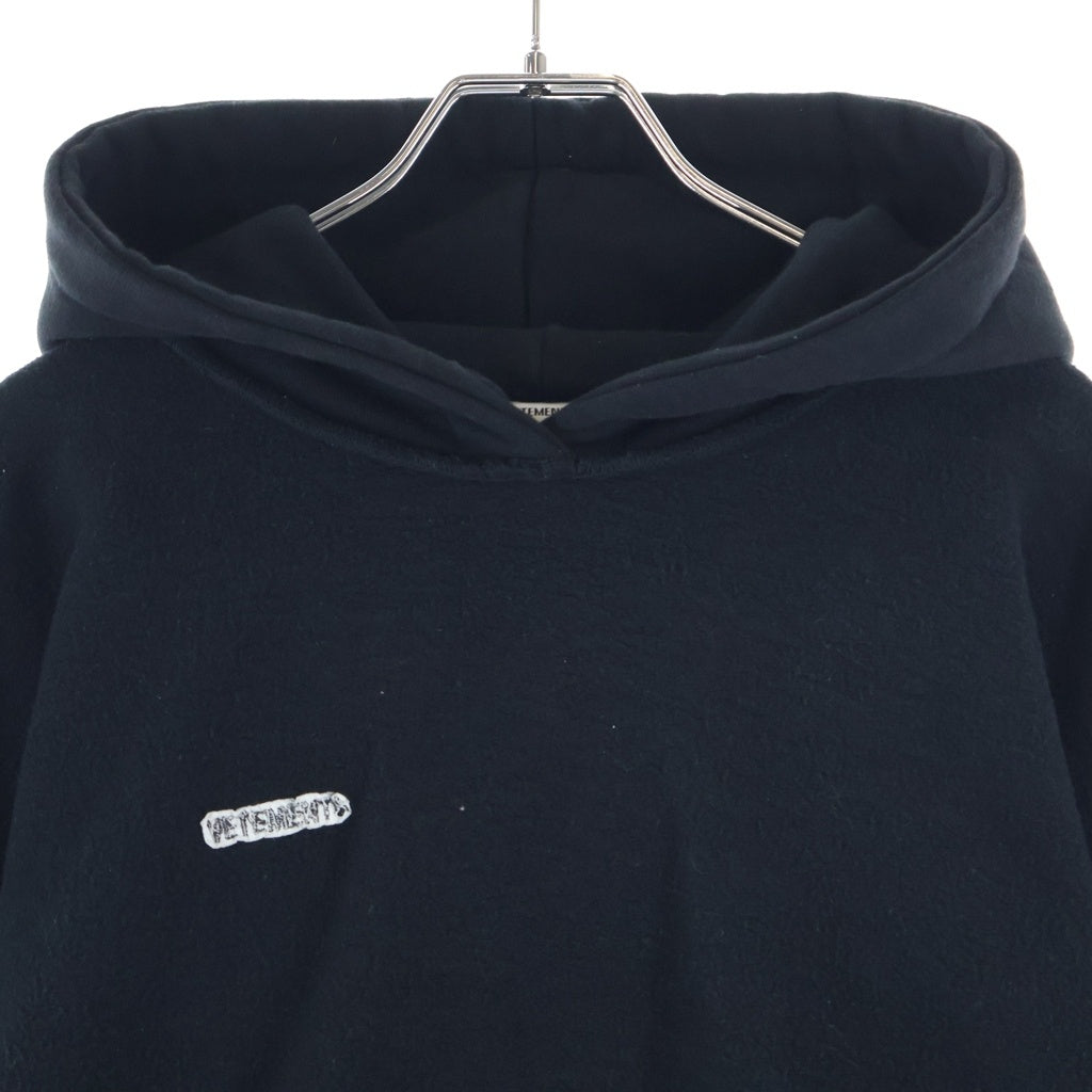 VETEMENTS(ヴェトモン) Inside Out Oversize Sweat Hoodie インサイドアウト オーバーサイズ プルオーバーパーカー フーディー ブラック WAH19TR107