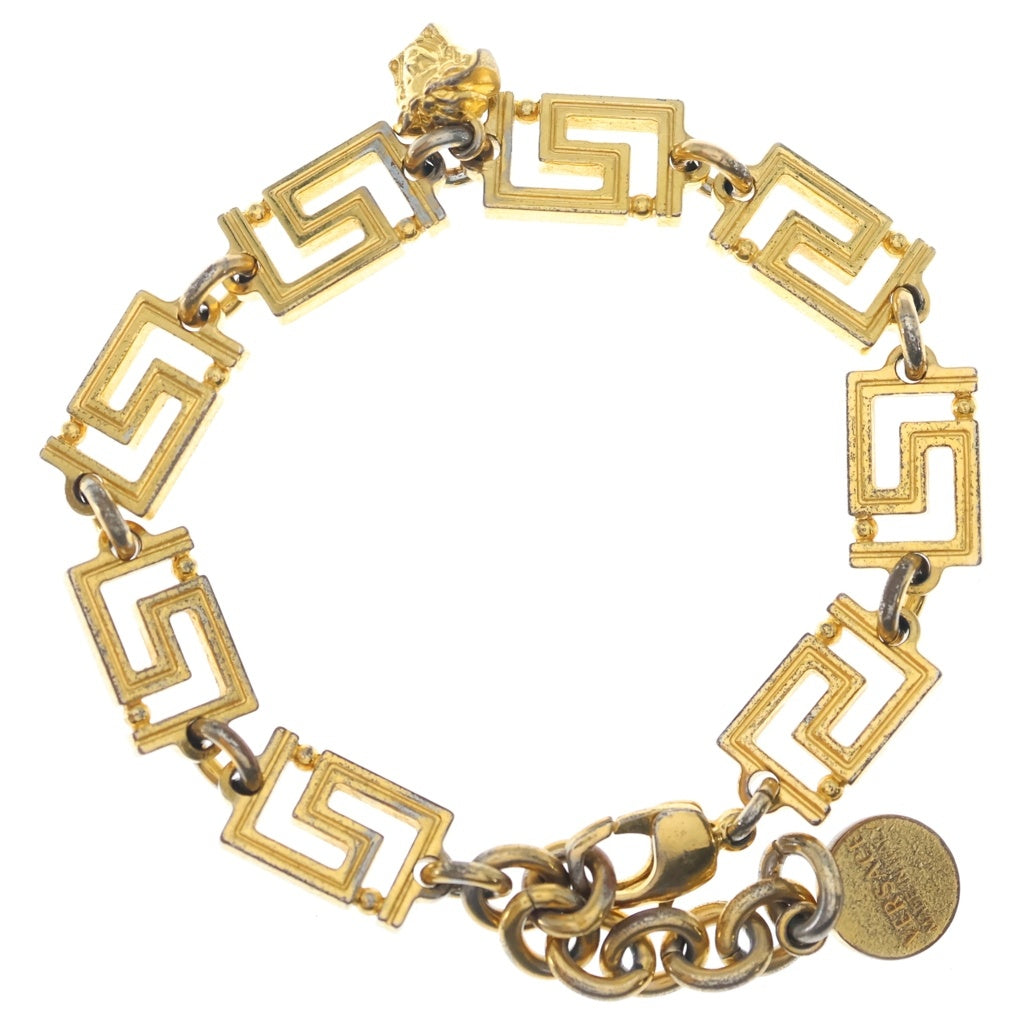 VERSACE(ヴェルサーチ) メデューサ チャーム グレカブレスレット ゴールド レディース