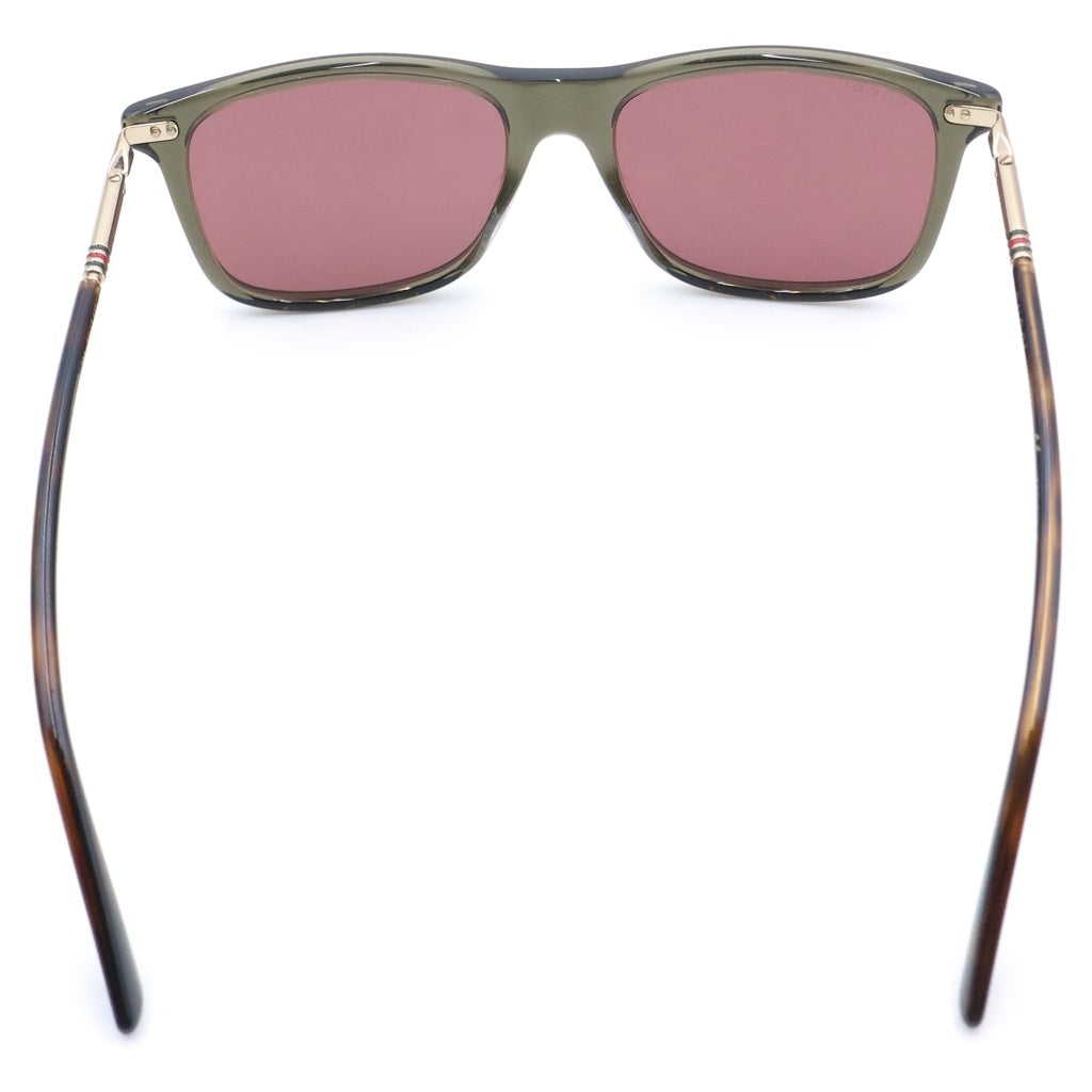GUCCI(グッチ) アジアンフィット サイドロゴ刻印 シェリーライン ウェリントン サングラス ブラウン/ゴールド GG0518S