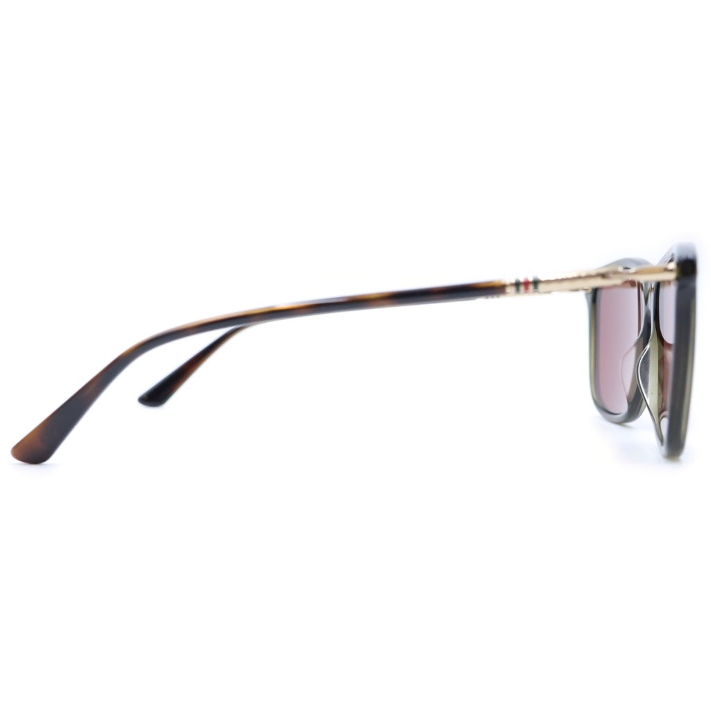 GUCCI(グッチ) アジアンフィット サイドロゴ刻印 シェリーライン ウェリントン サングラス ブラウン/ゴールド GG0518S
