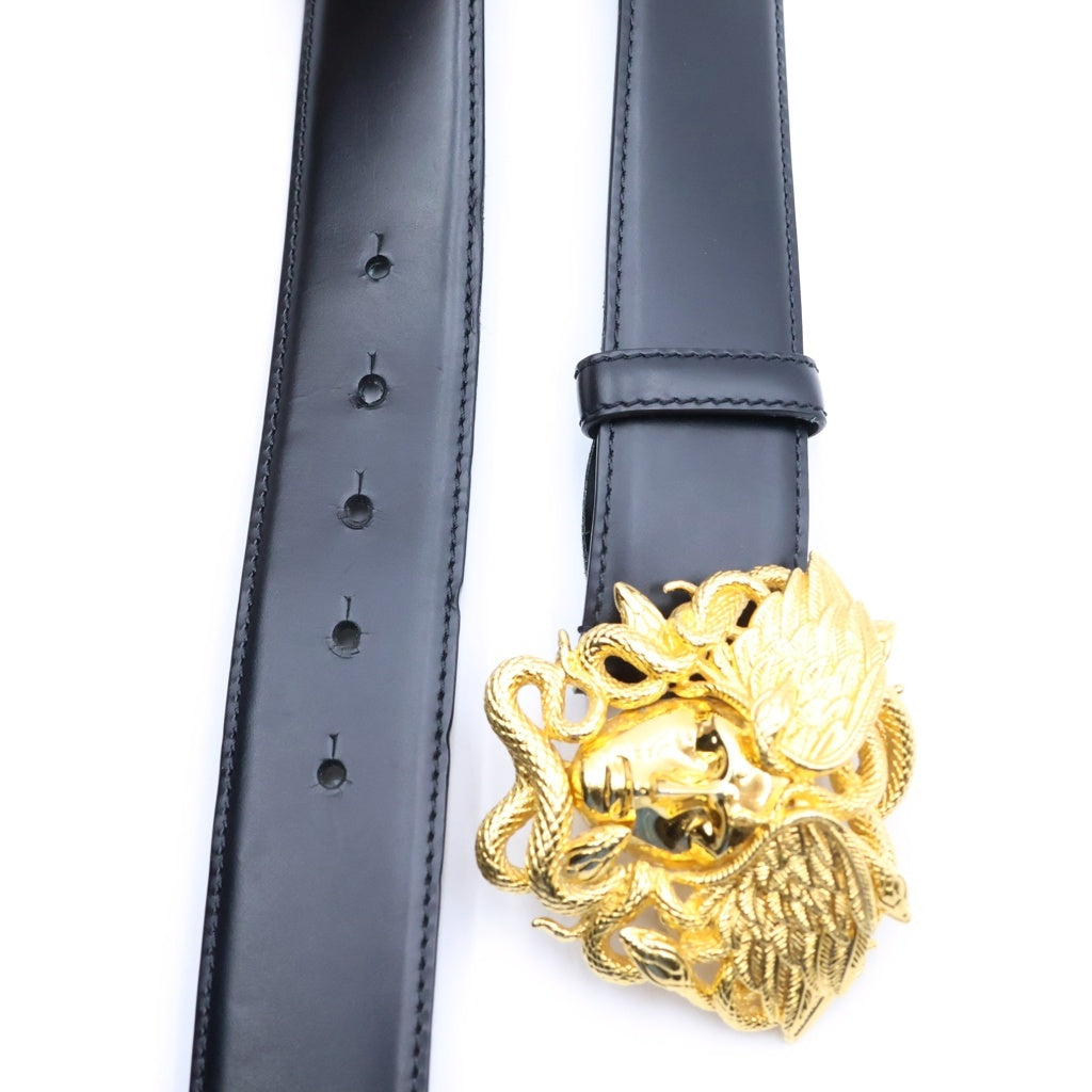 VERSACE(ヴェルサーチ) メデューサバックル レザーベルト ブラック/ゴールド DCDG816S
