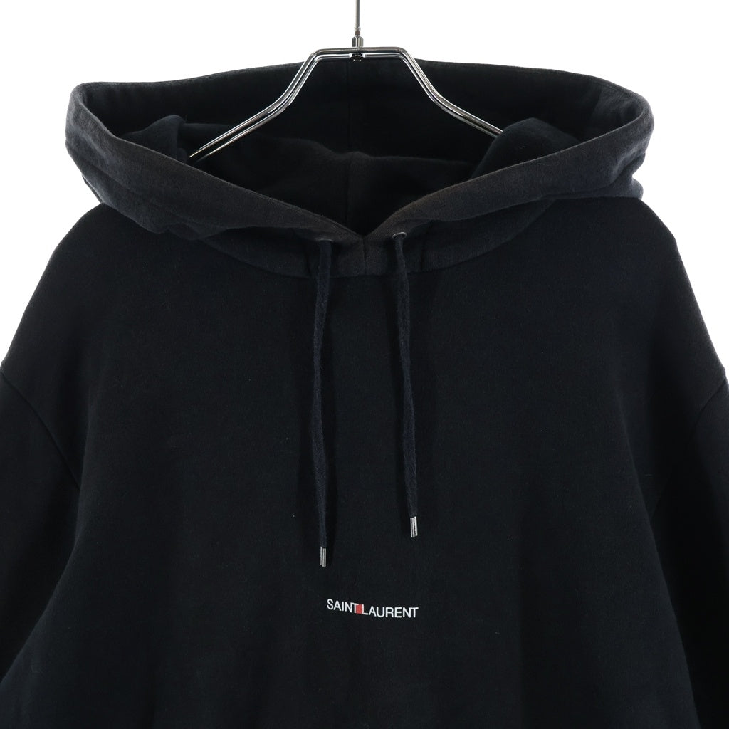 SAINT LAURENT PARIS(サンローランパリ) MINI LOGO HOODIE シグネチャー クロップパーカー ブラック 677259 YB2PG