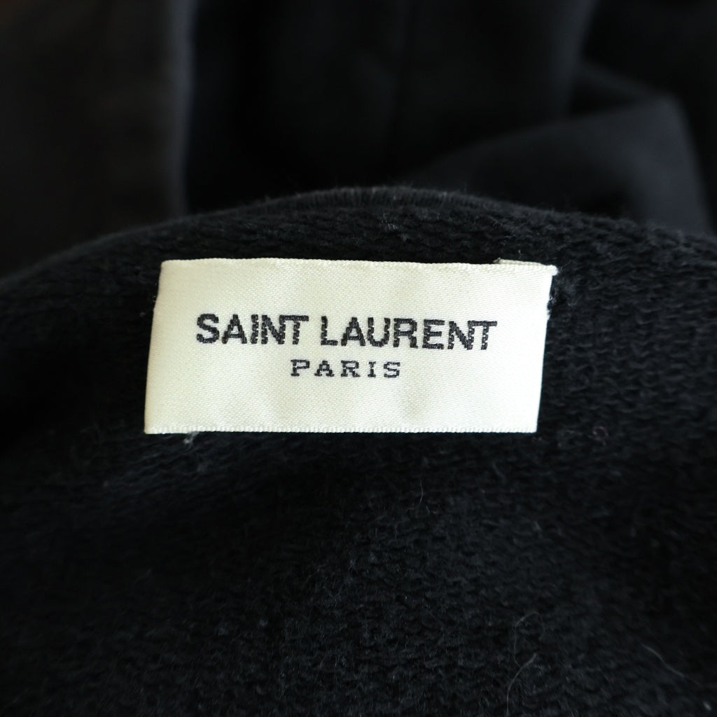 SAINT LAURENT PARIS(サンローランパリ) MINI LOGO HOODIE シグネチャー クロップパーカー ブラック 677259 YB2PG