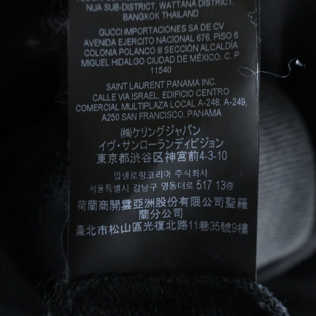 SAINT LAURENT PARIS(サンローランパリ) MINI LOGO HOODIE シグネチャー クロップパーカー ブラック 677259 YB2PG