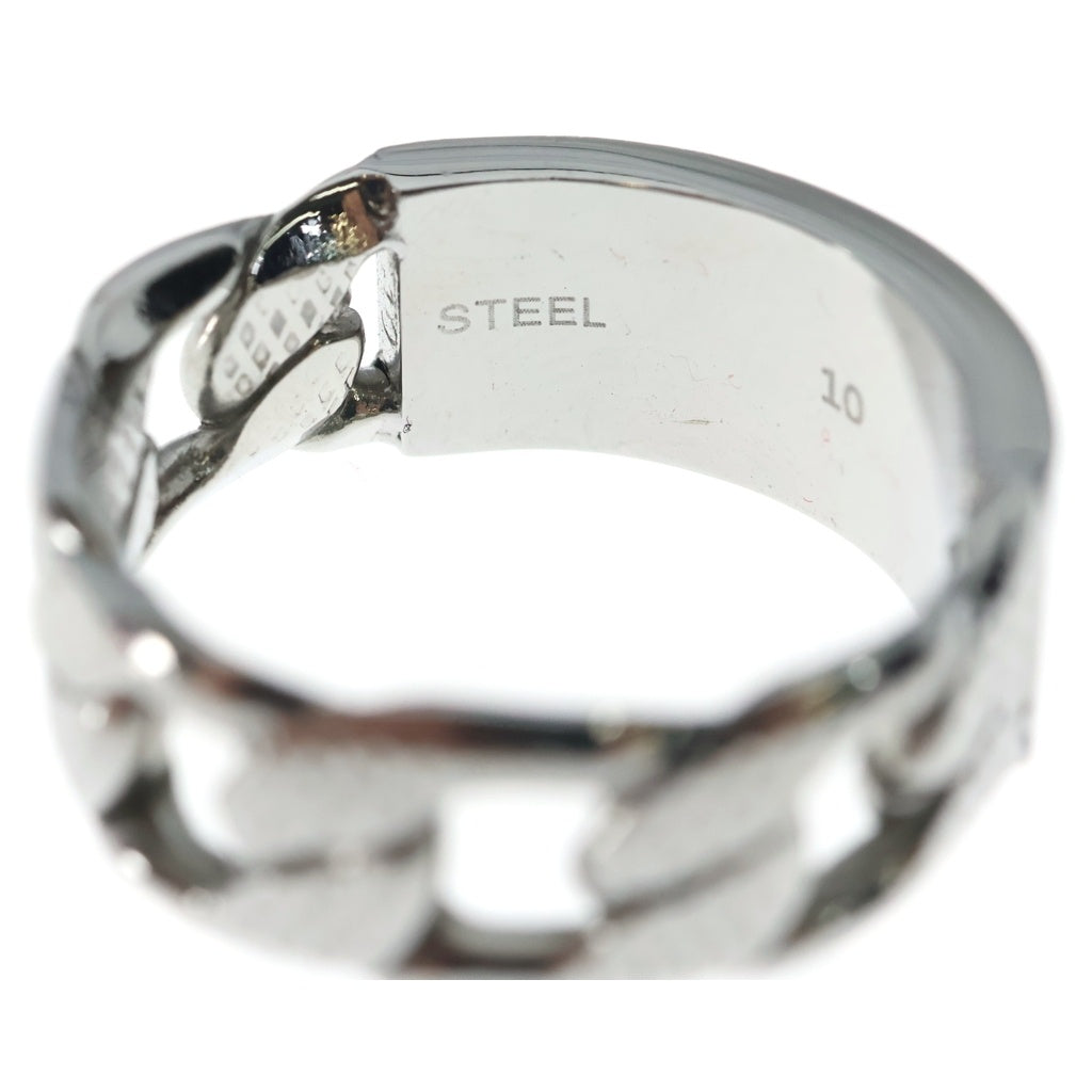 DIESEL(ディーゼル) ロゴ刻印 チェーンリンク リング シルバー DX1347040