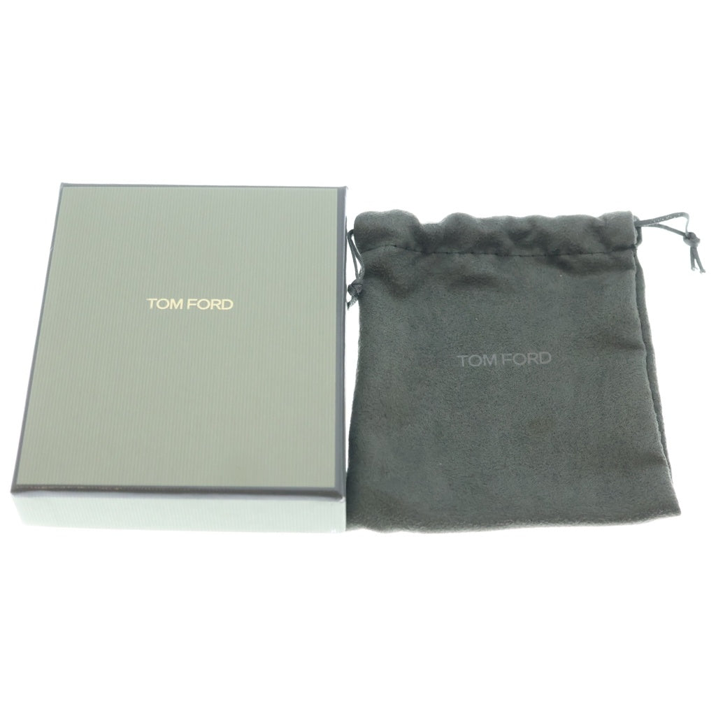 TOM FORD(トムフォード) レザー マネークリップ クロコ型押し シルバー金具 ブラック