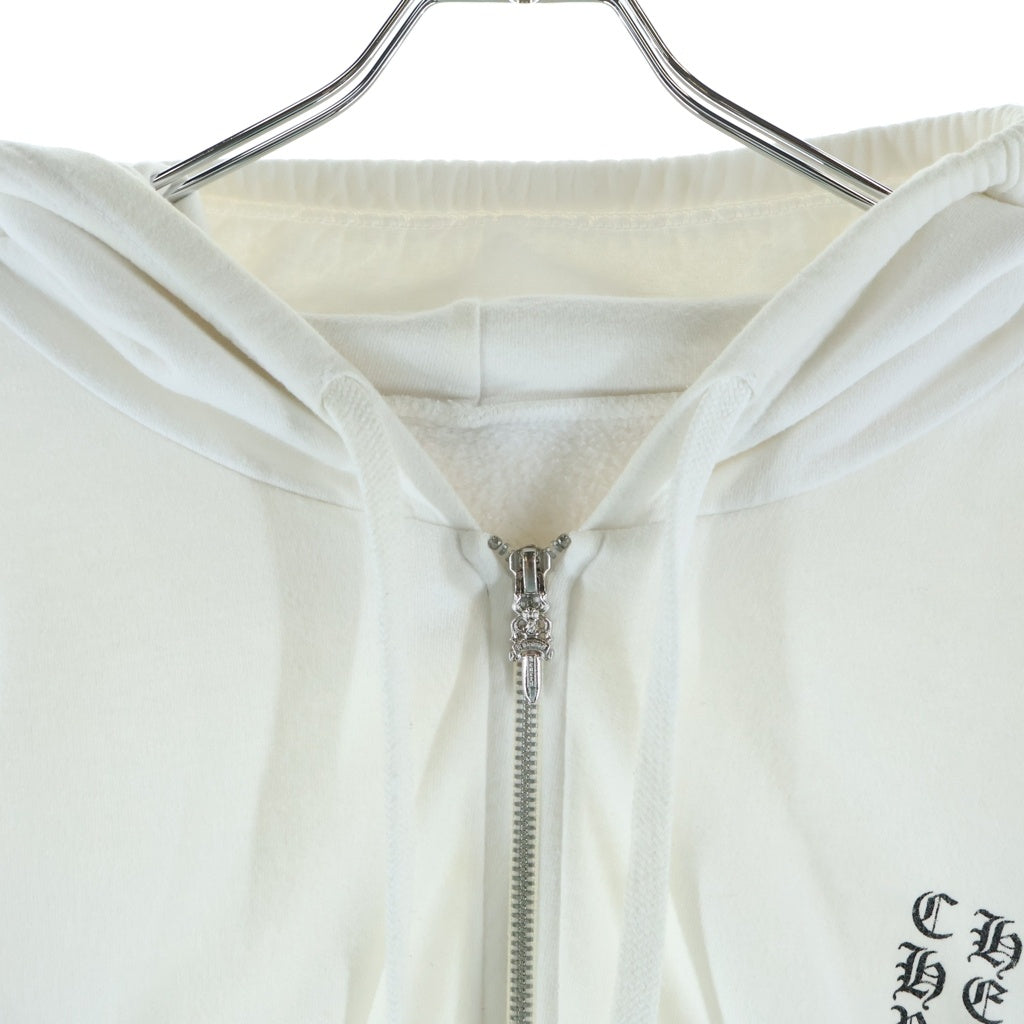 CHROME HEARTS(クロムハーツ) Vertical Arm Logo Zip Up Hoodie バーティカルアームロゴ ジップアップフーディー パーカー ホワイト