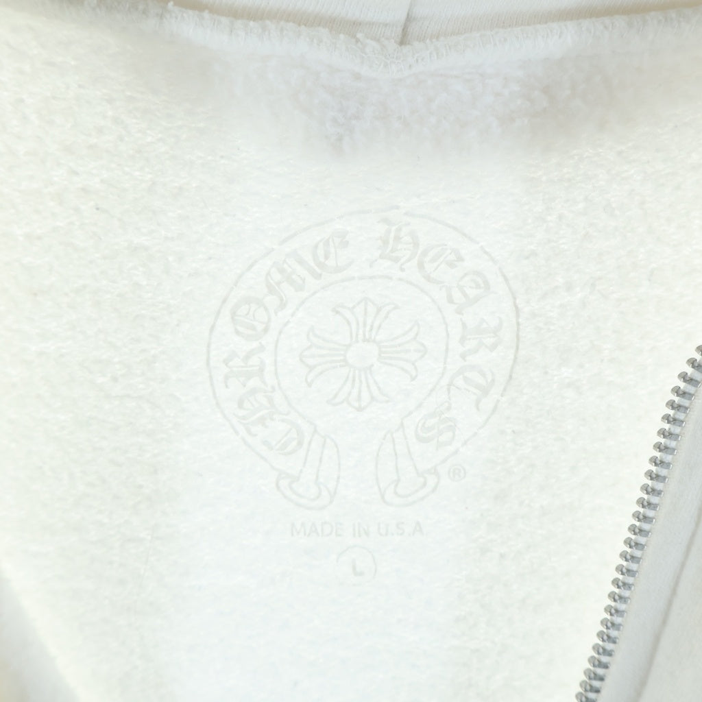 CHROME HEARTS(クロムハーツ) Vertical Arm Logo Zip Up Hoodie バーティカルアームロゴ ジップアップフーディー パーカー ホワイト