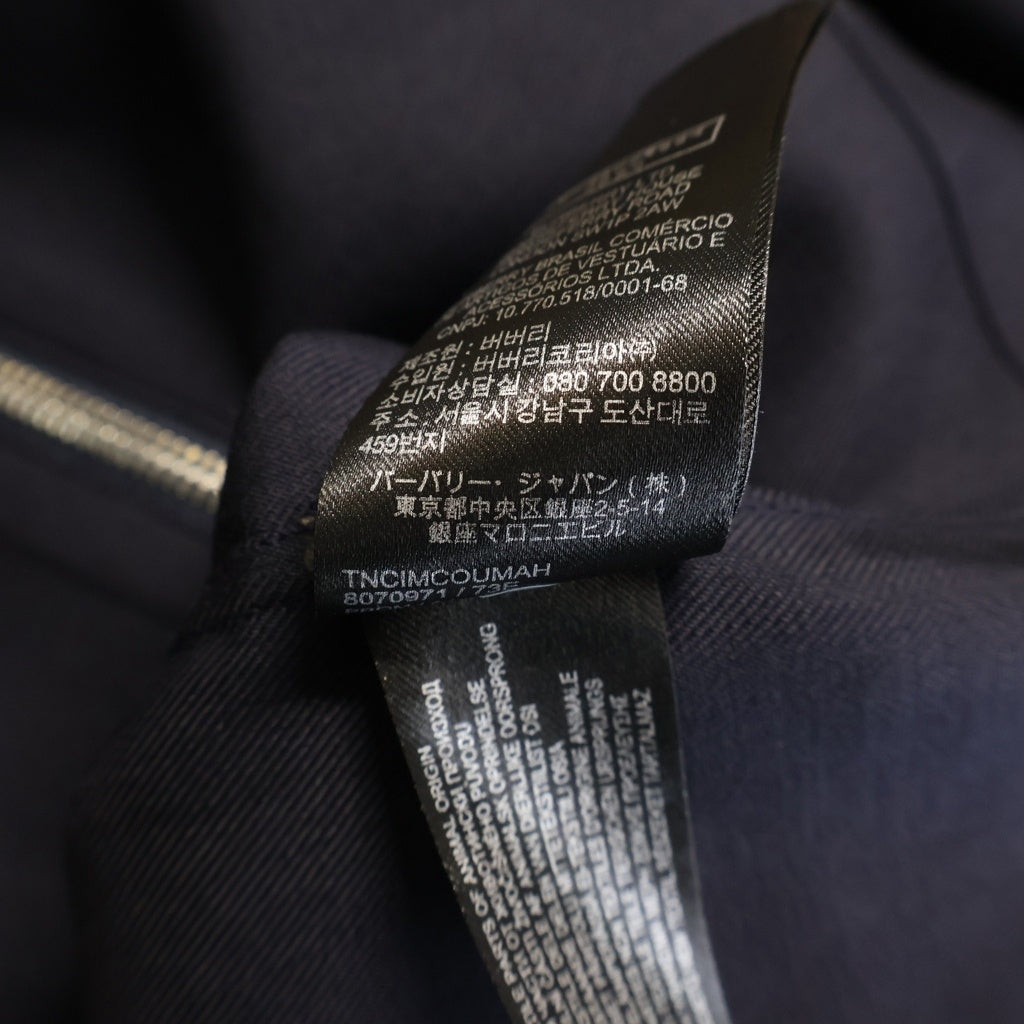 BURBERRY(バーバリー) EKD ロゴ刺繍 フロントポケット ジップアップ シャツジャケット ネイビー 8070971