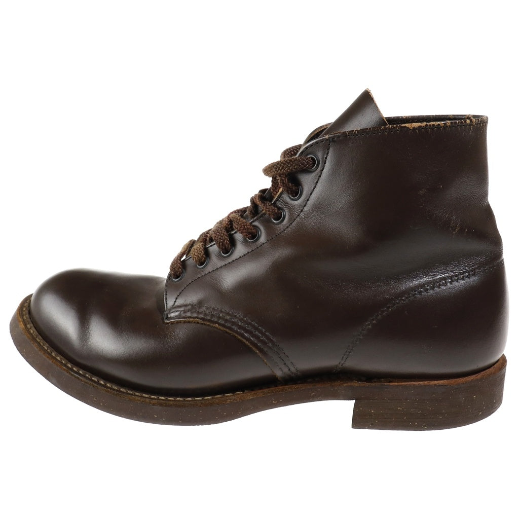 RED WING(レッド ウイング) BECKMAN ベックマン プレーントゥ ガラスレザー 羽タグ レースアップ レザーブーツ ブラウン RW-8161