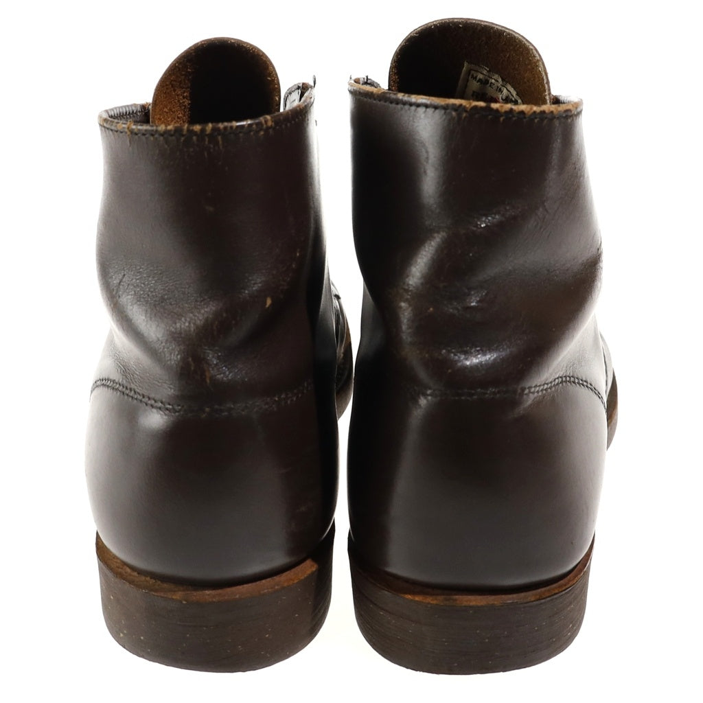 RED WING(レッド ウイング) BECKMAN ベックマン プレーントゥ ガラスレザー 羽タグ レースアップ レザーブーツ ブラウン RW-8161