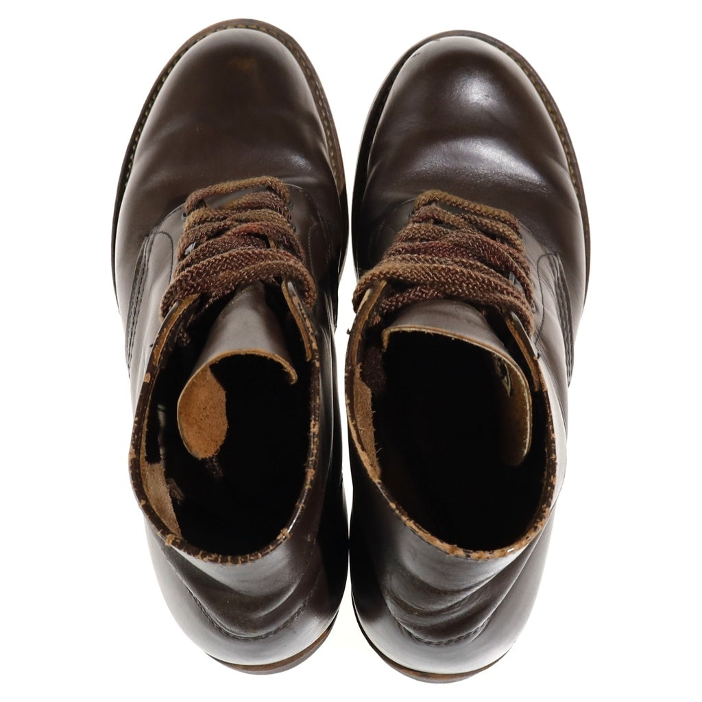 RED WING(レッド ウイング) BECKMAN ベックマン プレーントゥ ガラスレザー 羽タグ レースアップ レザーブーツ ブラウン RW-8161