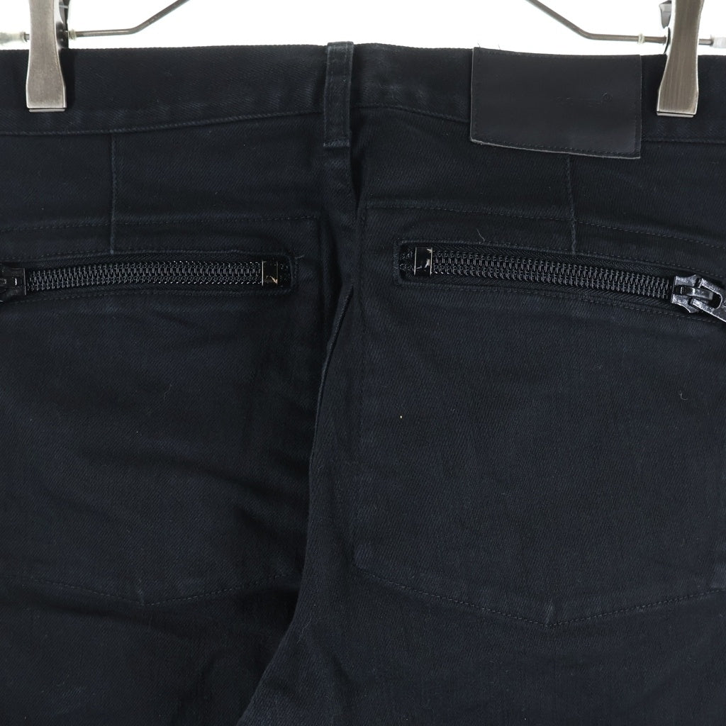UNDERCOVER(アンダーカバー) 24AW カツラギストレッチリペアスリムパンツ ダメージ加工 コットンパンツ ブラック UP2D4502 レディース