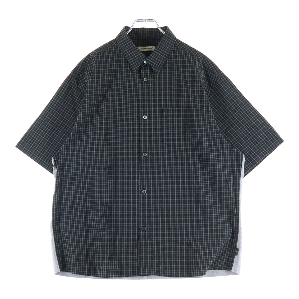 UNDERCOVER(アンダーカバー) 24SS 半袖 切り替え チェック シャツ ブラック/グレー UP1D9401