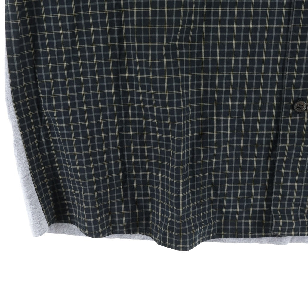 UNDERCOVER(アンダーカバー) 24SS 半袖 切り替え チェック シャツ ブラック/グレー UP1D9401