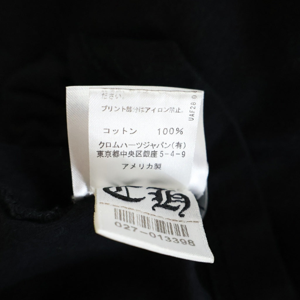 CHROME HEARTS(クロムハーツ) CH LS NECK LOGO ネックロゴプリント 袖ロゴ 長袖Tシャツ ロングスリーブカットソー ブラック