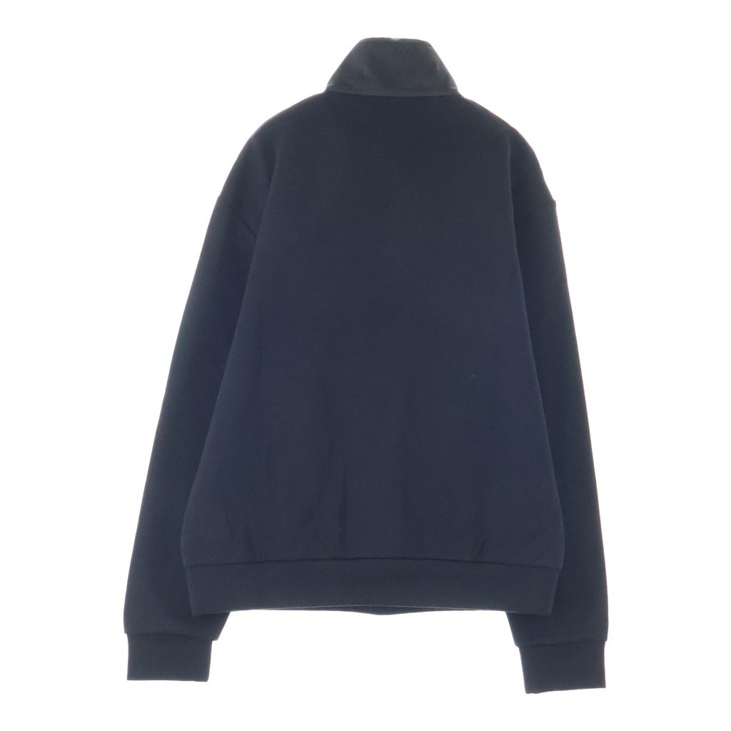 PRADA(プラダ) Re-Nylon トライアングルロゴプレート ナイロン切り替え ハーフジップ スウェット ブラック UJL20D 11JE