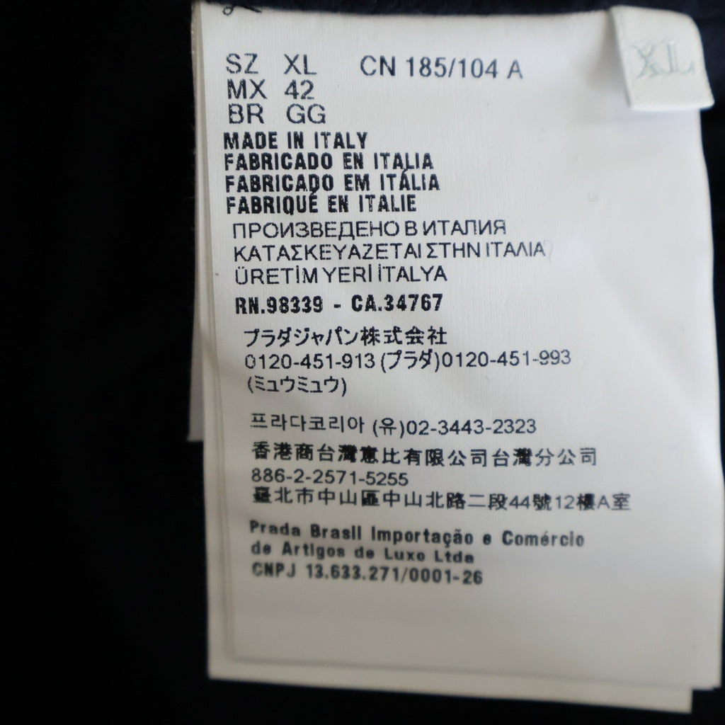 PRADA(プラダ) スウェード切り替え デニムジャケット カシミヤライニング ラムレザー Gジャン インディゴ GEB291 17YZ F0008