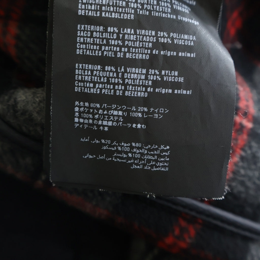 PRADA(プラダ) 14AW ウールダッフルコート 裏地チェック ブラック SGH609 R132 W30