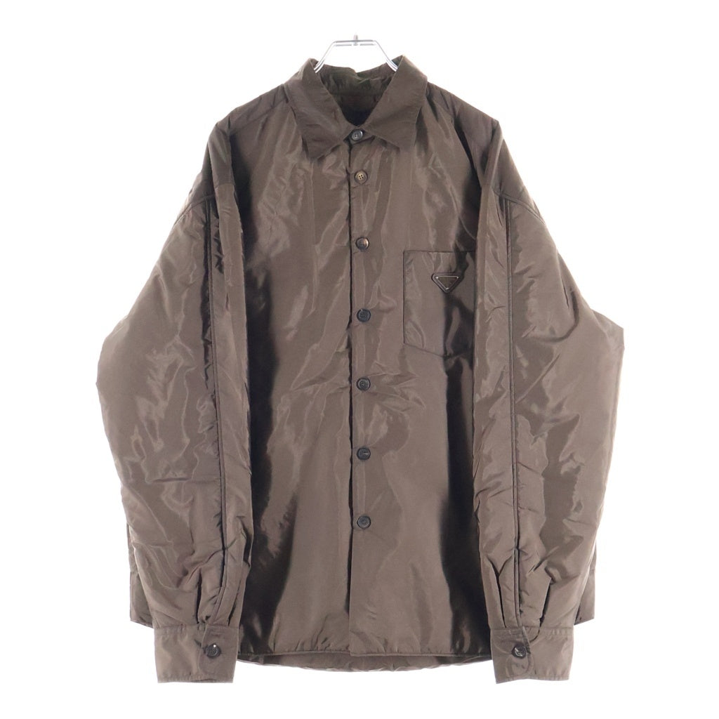 PRADA(プラダ) Re-Nylon トライアングルロゴプレート ナイロン ジップアップブルゾン ジャケット ブラウン SC823M 1WQ9 F0324