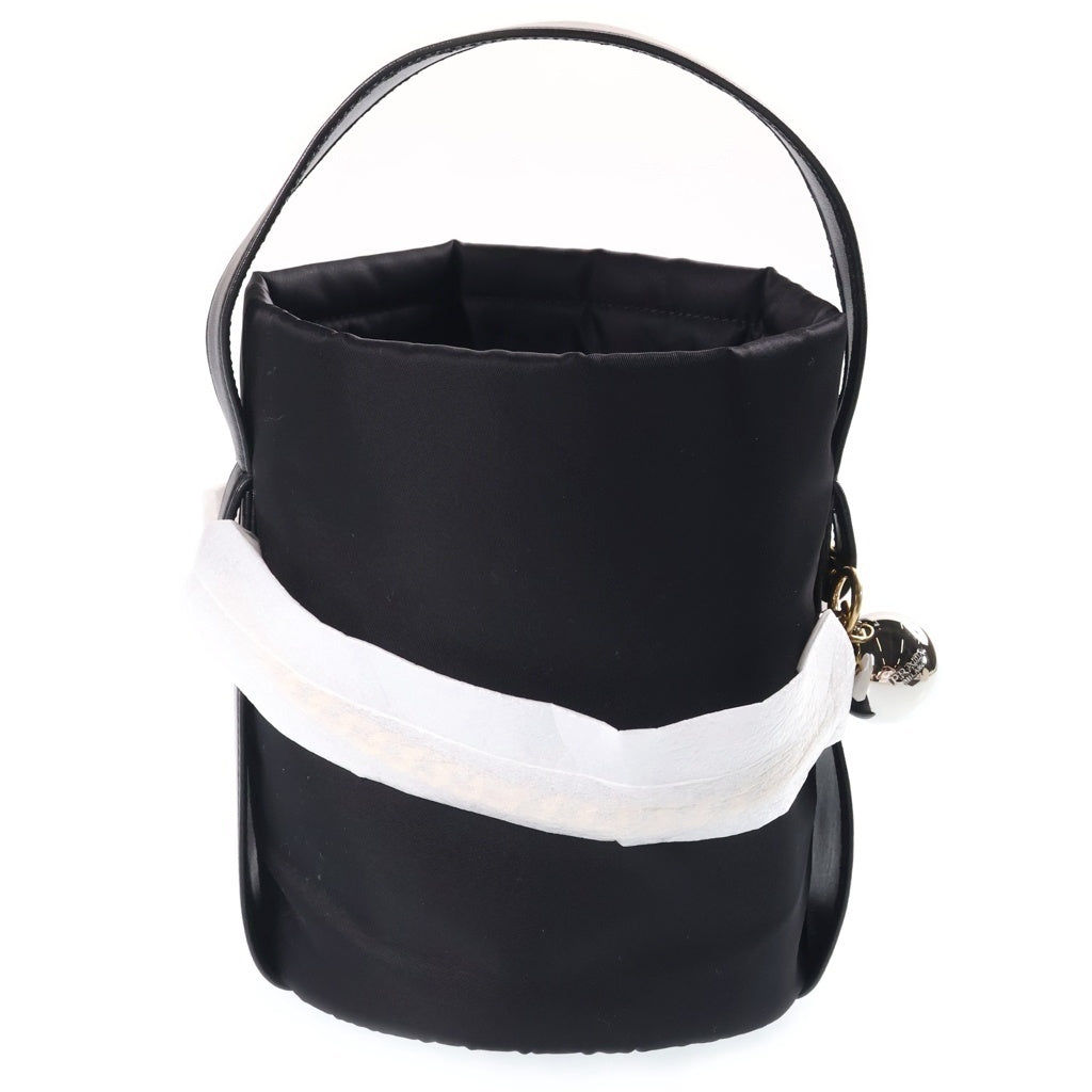 PRADA(プラダ) SECCHIELLO バケット ハンドバッグ ナイロン トライアングルロゴプレート ブラック ゴールド金具 1BE088 レディース