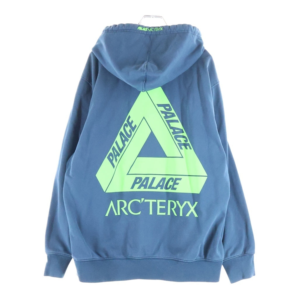 ARC'TERYX(アークテリクス) ×PALACE パレス フロント刺繍ロゴ バックプリント プルオーバーパーカー フーディー ブルー