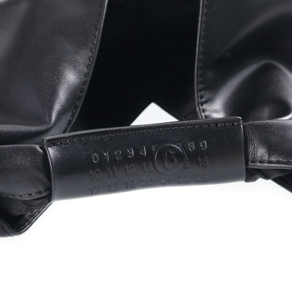 MM6 Maison Margiela(エムエムシックスメゾンマルジェラ) SMALL JAPANESE BAG スモールジャパニーズ カウレザーハンドバッグ ブラック S54WD0043 レディース