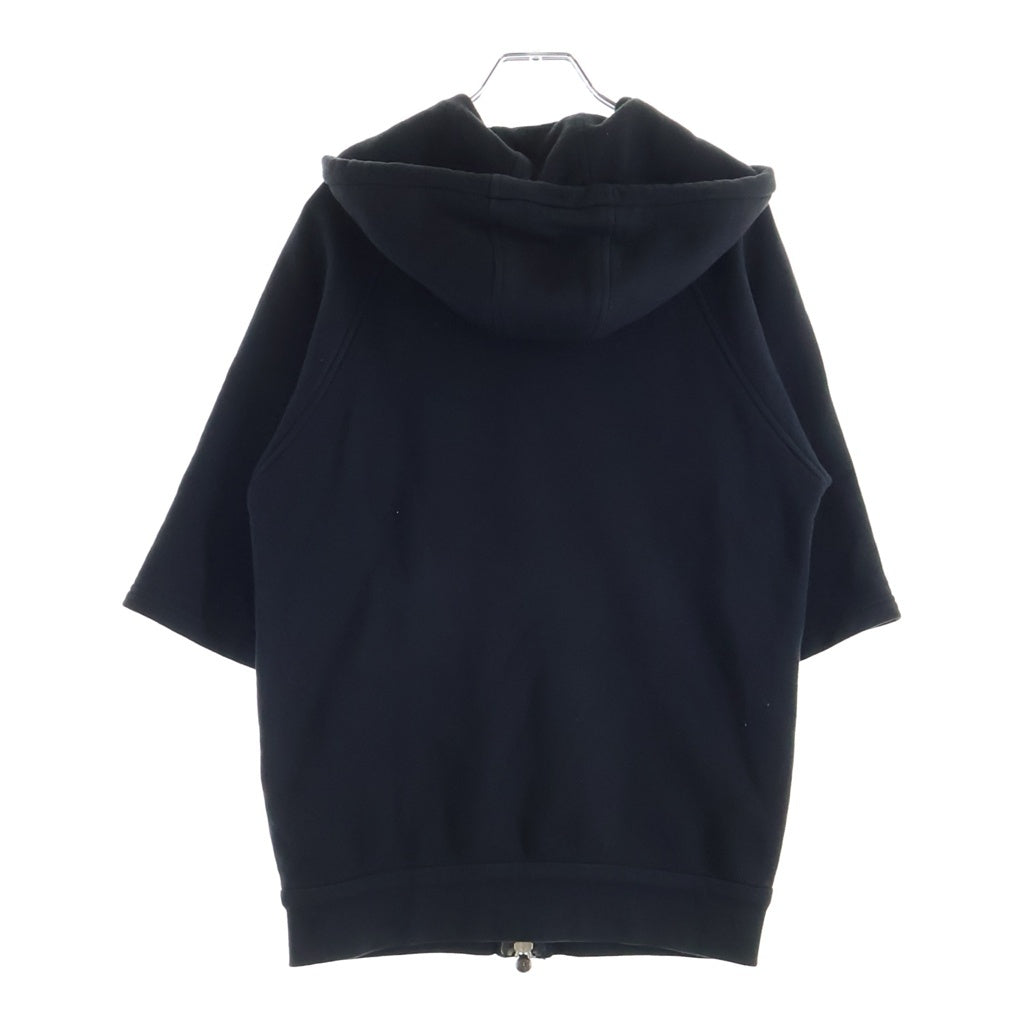 CHROME HEARTS(クロムハーツ) CROSS PATCH SWTSHRT HD HALF-ZIP 袖タイニーCHクロスパッチ付きハーフジップパーカー ブラック