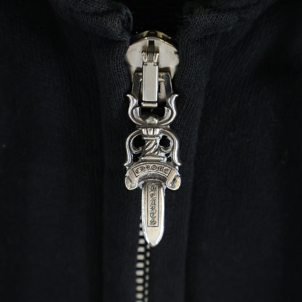 CHROME HEARTS(クロムハーツ) CROSS PATCH SWTSHRT HD HALF-ZIP 袖タイニーCHクロスパッチ付きハーフジップパーカー ブラック