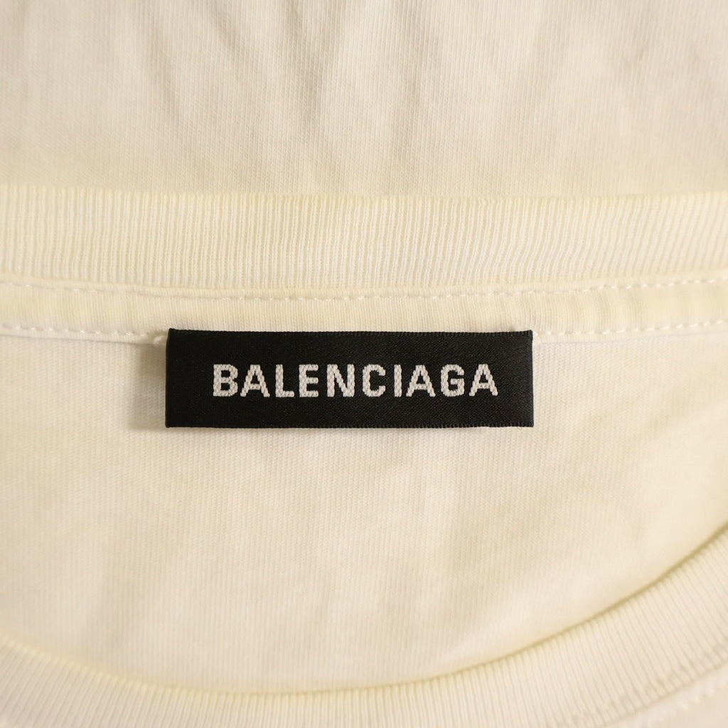 BALENCIAGA(バレンシアガ) 18SS BB MODE TEE フロントロゴ クルーネック半袖カットソー ホワイト 556150