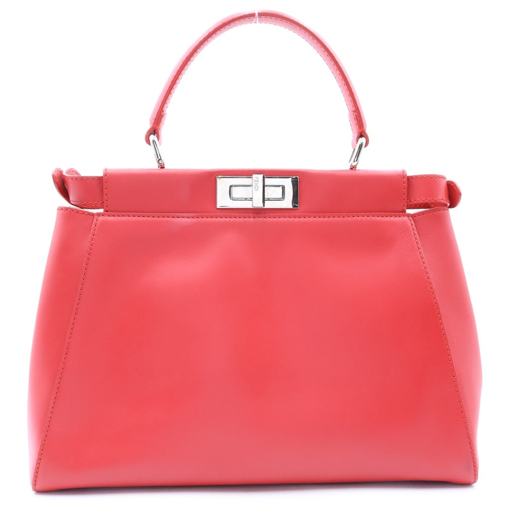 FENDI(フェンディ) PEEKABOO ピーカブー 2WAY ハンドバッグ ショルダーバッグ レッド レディース