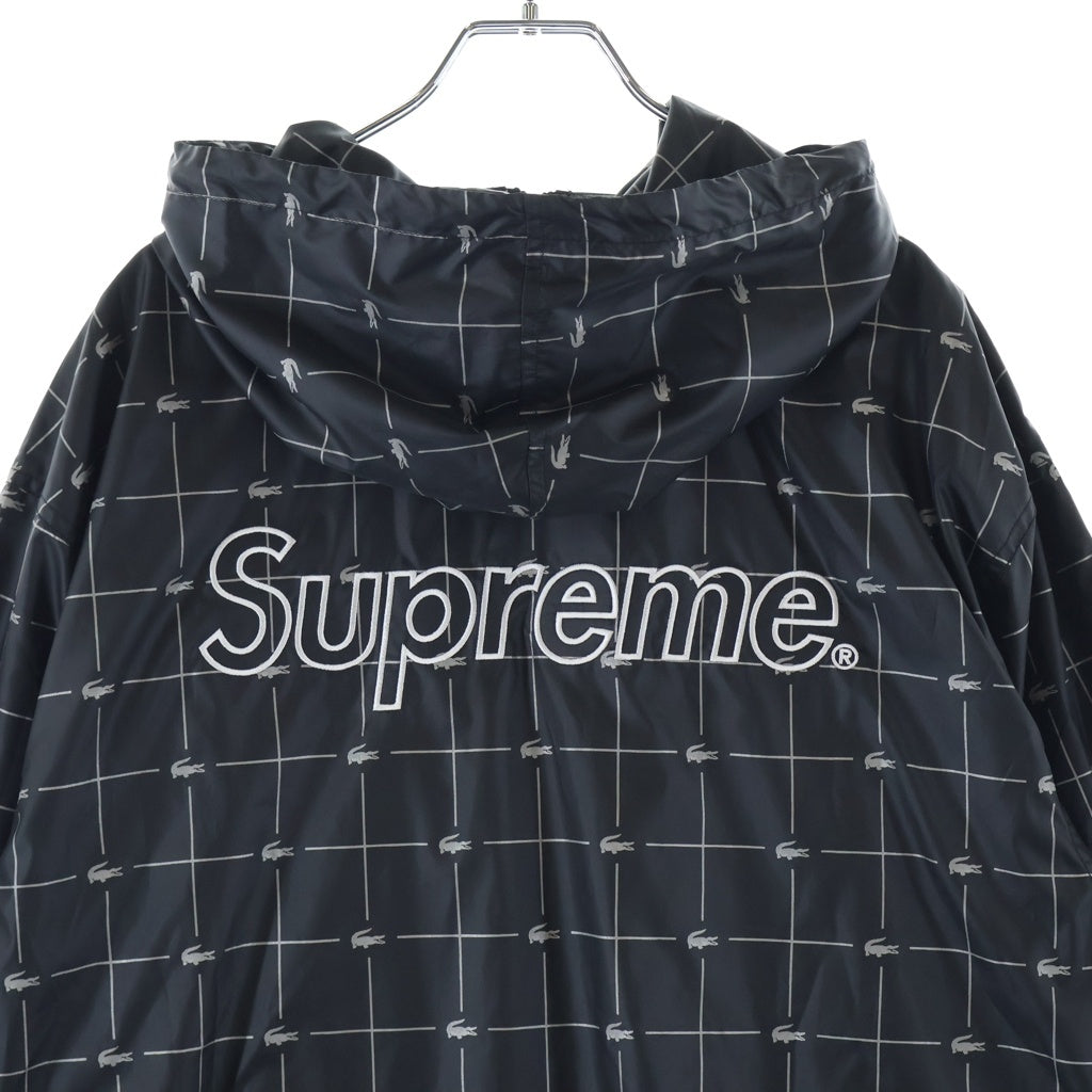 SUPREME(シュプリーム) 18SS ×Lacoste Reflective Grid Anorak ラコステ リフレクティブグリッドアノラックパーカー ブラック