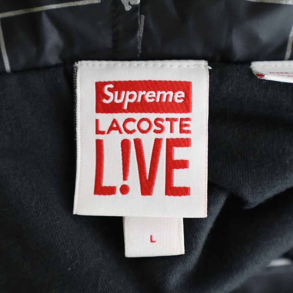 SUPREME(シュプリーム) 18SS ×Lacoste Reflective Grid Anorak ラコステ リフレクティブグリッドアノラックパーカー ブラック