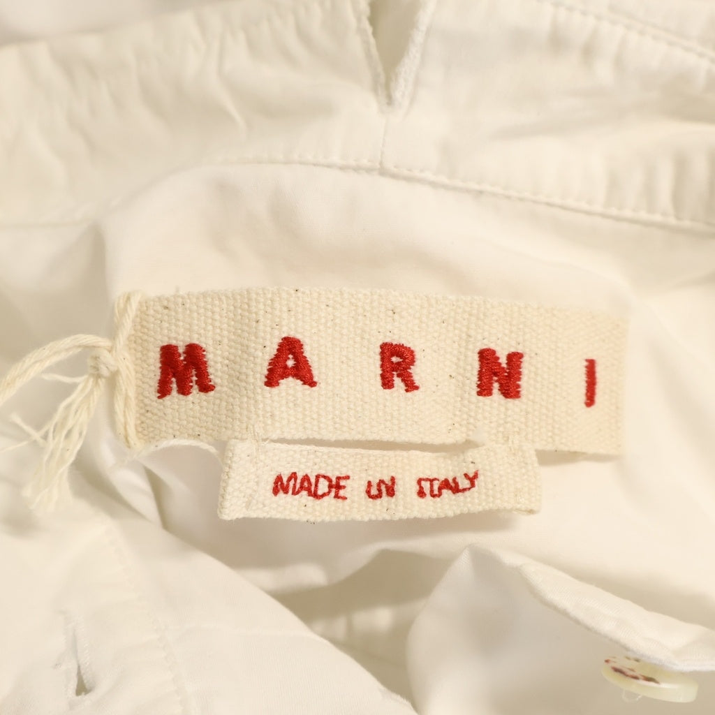 MARNI(マルニ) COTTON POPLIN SHIRT コットン 刺繍 長袖シャツ ホワイト レディース CAMA0661S3