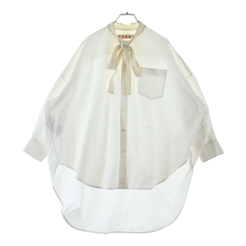 MARNI(マルニ) ボウタイ コットン 長袖シャツ ホワイト CAMA0653QS