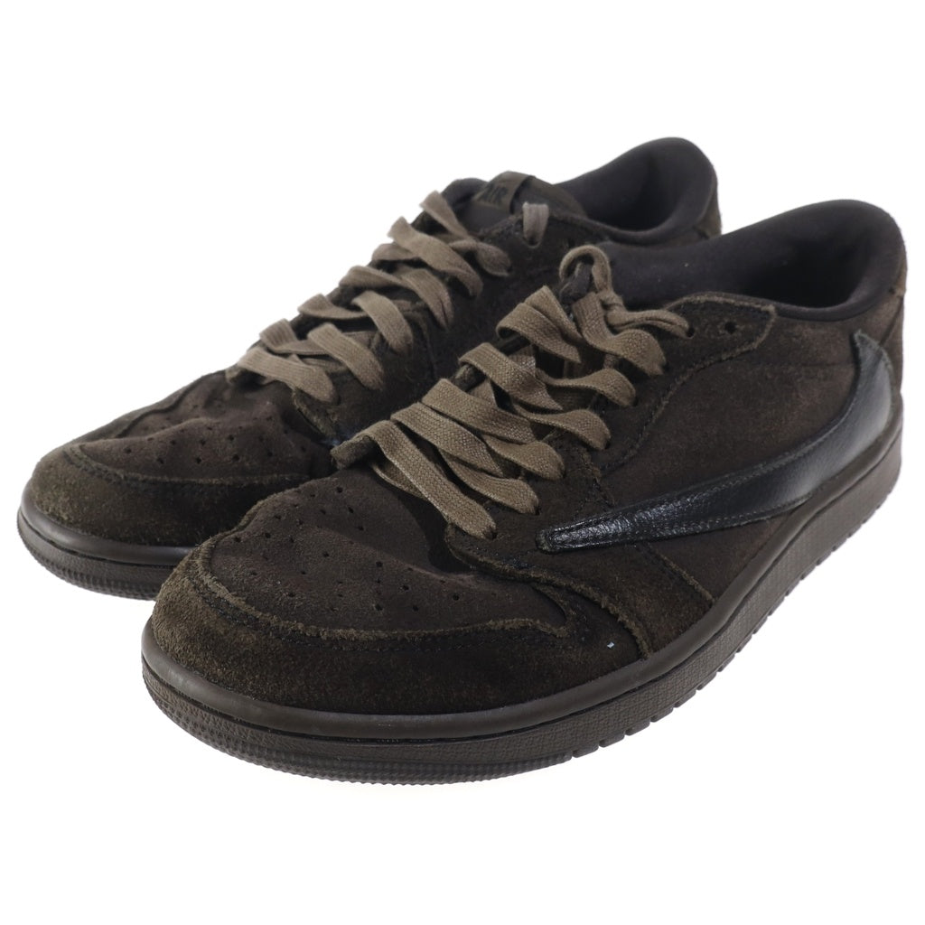 NIKE(ナイキ) ×TRAVIS SCOTT AIR JORDAN 1 LOW OG SP VELVET BROWN トラヴィススコット エアジョーダン1 ベルベットブラウン ローカットスニーカー ブラウン US8.5/26.5cm DM7866-202