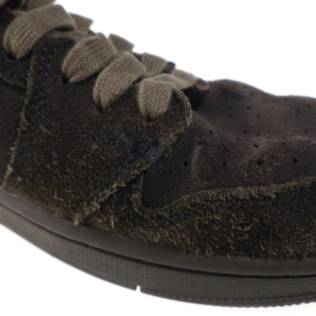 NIKE(ナイキ) ×TRAVIS SCOTT AIR JORDAN 1 LOW OG SP VELVET BROWN トラヴィススコット エアジョーダン1 ベルベットブラウン ローカットスニーカー ブラウン US8.5/26.5cm DM7866-202