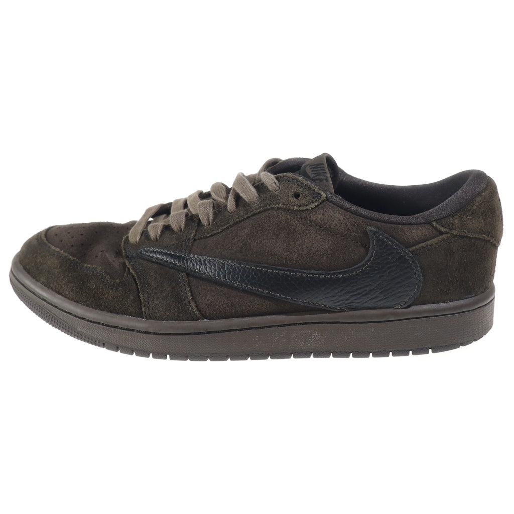 NIKE(ナイキ) ×TRAVIS SCOTT AIR JORDAN 1 LOW OG SP VELVET BROWN トラヴィススコット エアジョーダン1 ベルベットブラウン ローカットスニーカー ブラウン US8.5/26.5cm DM7866-202