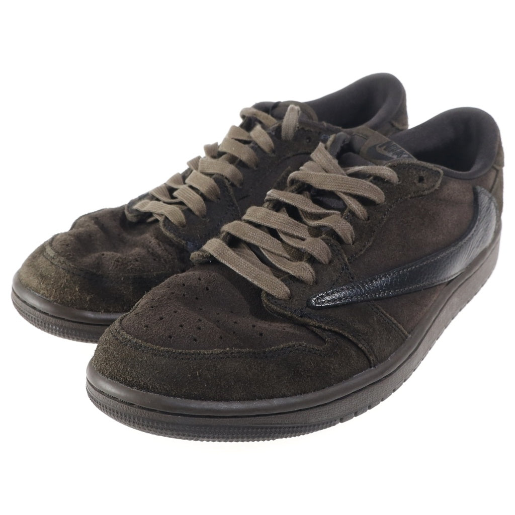 NIKE(ナイキ) ×TRAVIS SCOTT AIR JORDAN 1 LOW OG SP VELVET BROWN トラヴィススコット エアジョーダン1 ベルベットブラウン ローカットスニーカー ブラウン US8.5/26.5cm DM7866-202