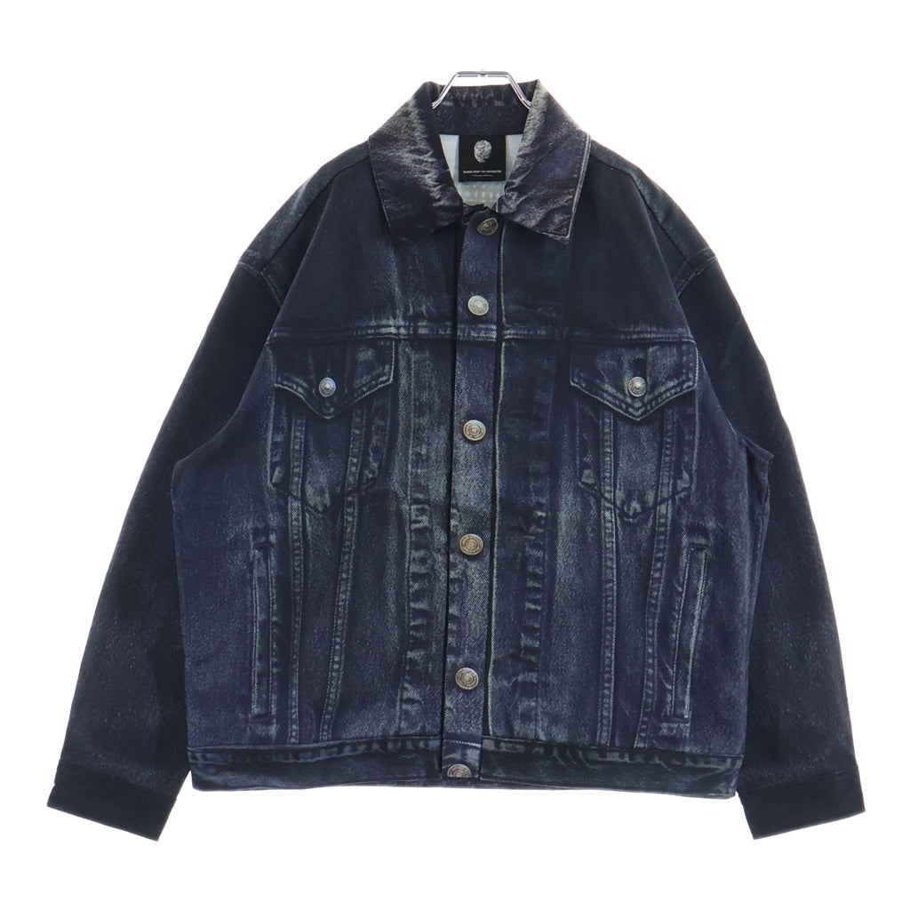 TALKING ABOUT THE ABSTRACTION(トーキング アバウト ザ アブストラクション) 2nd Type Denim Print Jacket デニム転写プリント ジャケット インディゴ NPT-J-002B