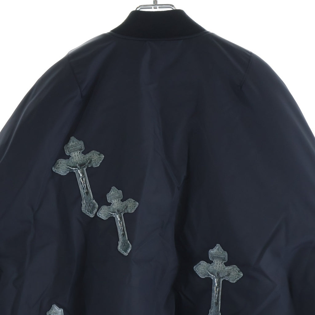 TALKING ABOUT THE ABSTRACTION(トーキング アバウト ザ アブストラクション) 3D CROSS PW MA-1 クロスパッチ ナイロン ボンバージャケット ネイビー 2526AW-J-005