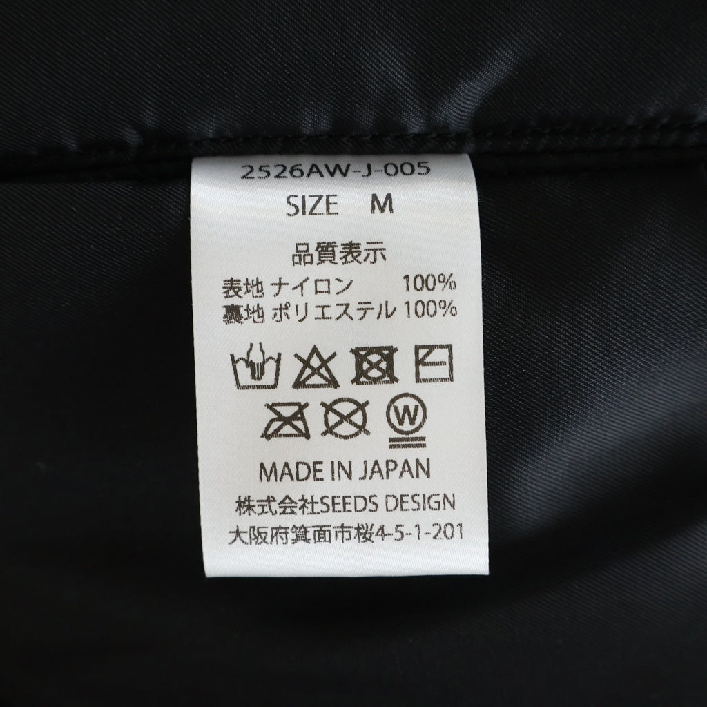 TALKING ABOUT THE ABSTRACTION(トーキング アバウト ザ アブストラクション) 3D CROSS PW MA-1 クロスパッチ ナイロン ボンバージャケット ネイビー 2526AW-J-005