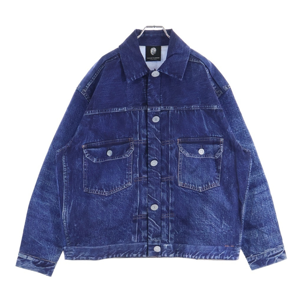 TALKING ABOUT THE ABSTRACTION(トーキング アバウト ザ アブストラクション) 2nd Type Denim Print Jacket デニム転写 ジャケット インディゴ NPT-J-002