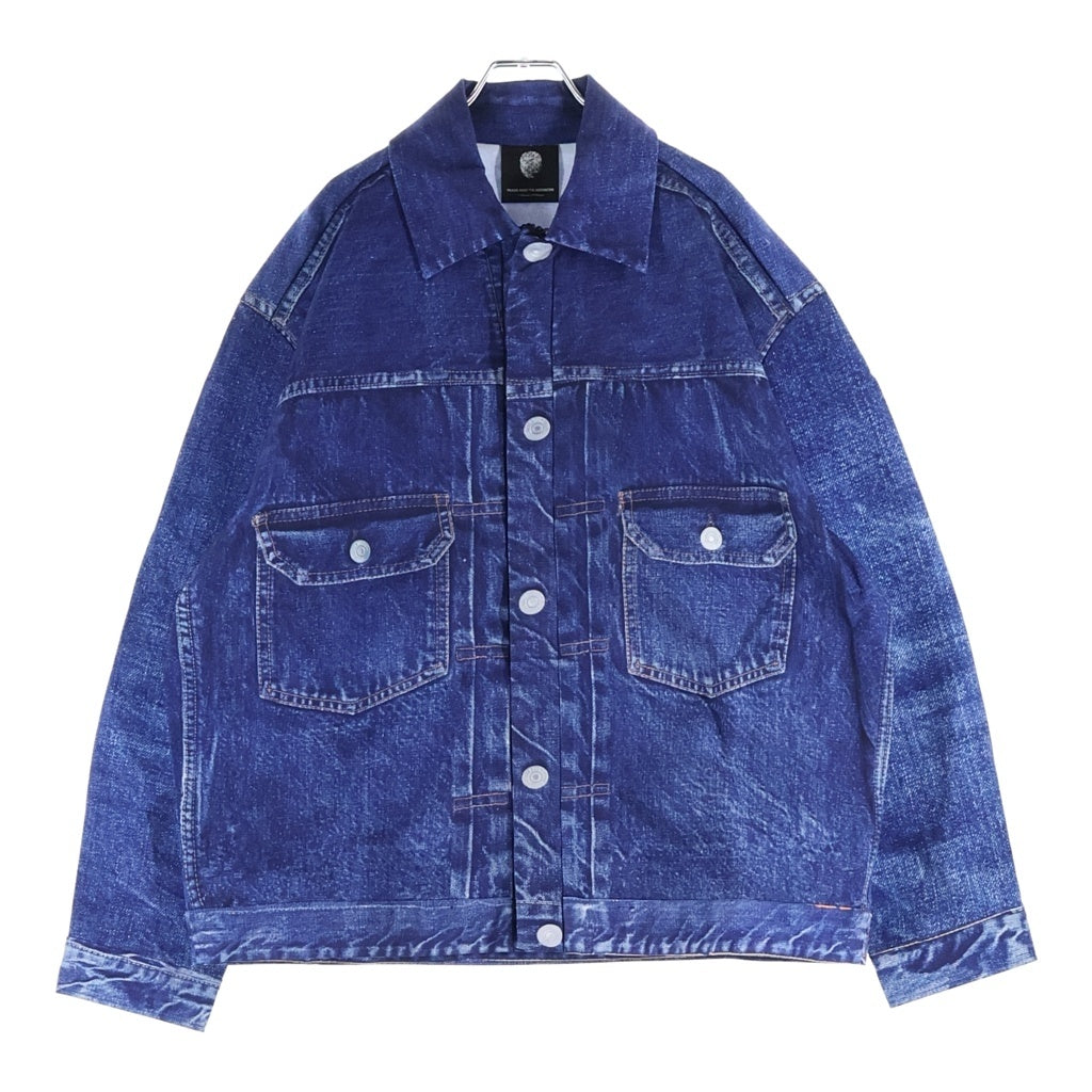 TALKING ABOUT THE ABSTRACTION(トーキング アバウト ザ アブストラクション) 2nd Type Denim Print Jacket デニム転写 ジャケット インディゴ NPT-J-002