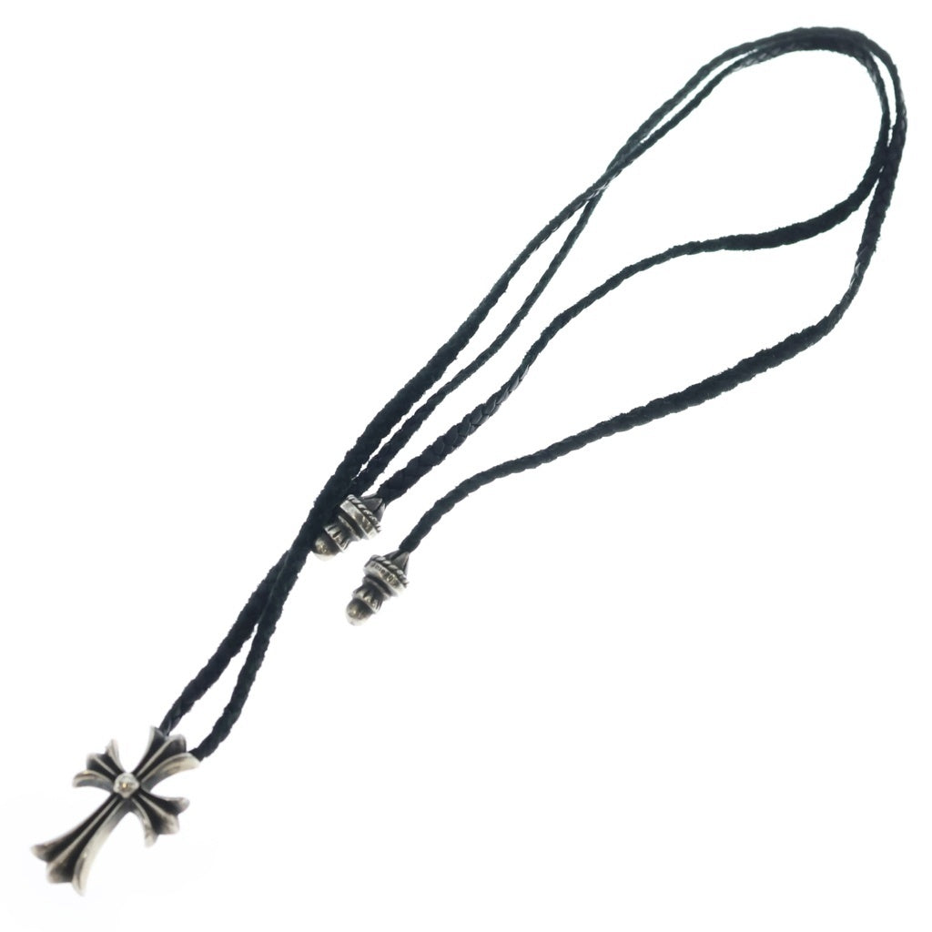 CHROME HEARTS(クロムハーツ) CH CRS SML CL スモールCHクロス レザーブレイド ネックレス SV925 シルバー/ブラック BCA217