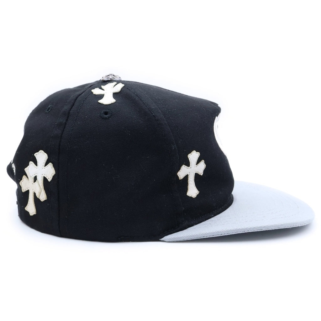 CHROME HEARTS(クロムハーツ) CH HAT CH刺繍 クロスパッチ ベースボールキャップ ブラック/ホワイト