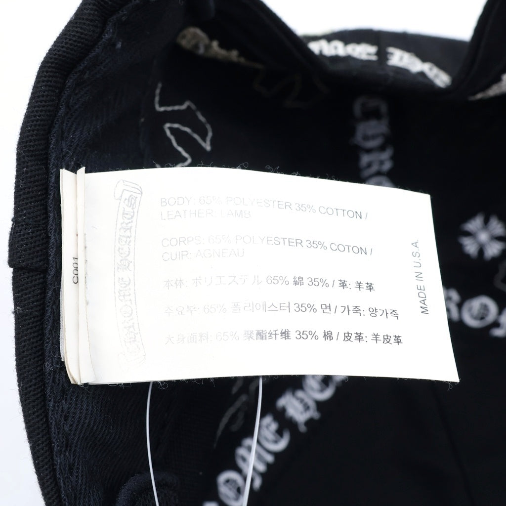 CHROME HEARTS(クロムハーツ) CH HAT CH刺繍 クロスパッチ ベースボールキャップ ブラック/ホワイト