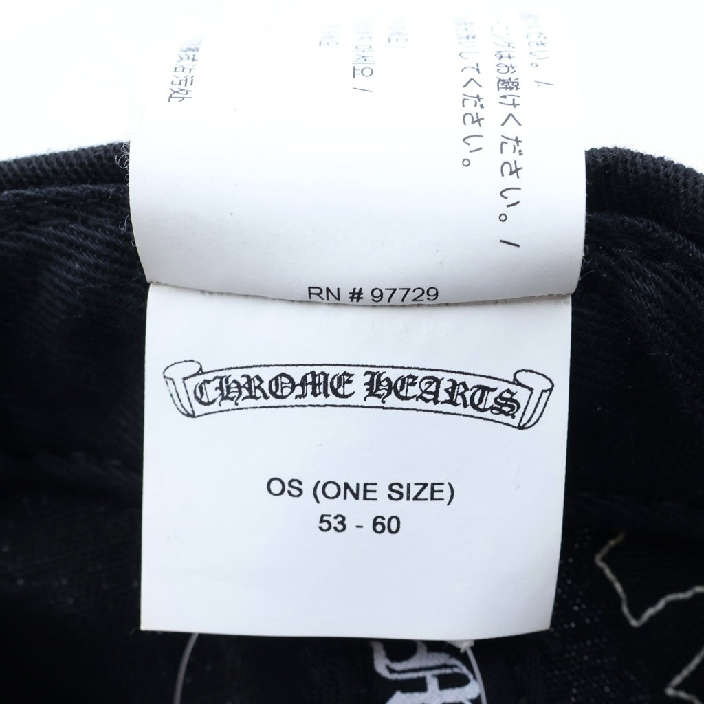 CHROME HEARTS(クロムハーツ) CH HAT CH刺繍 クロスパッチ ベースボールキャップ ブラック/ホワイト