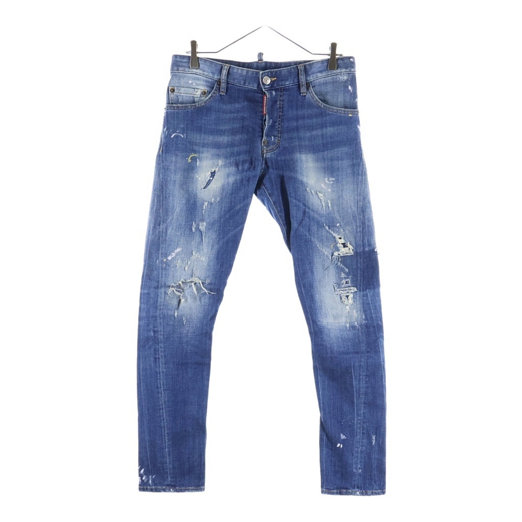 DSQUARED2(ディースクエアード) Sexy Twist Jean セクシー ツイスト ダメージ加工 スキニージーンズ デニムパンツ インディゴ S74LB0082 S30342