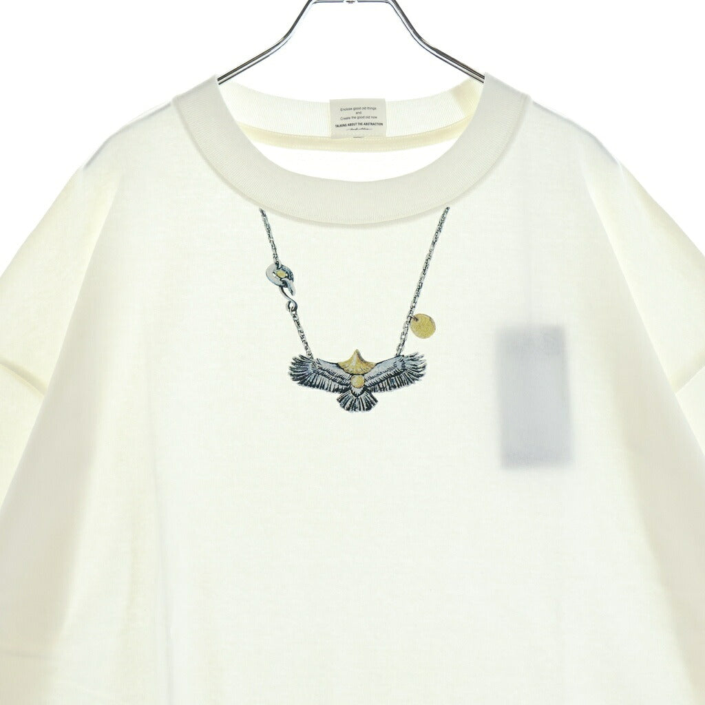 TALKING ABOUT THE ABSTRACTION(トーキング アバウト ザ アブストラクション) NATIVE TOP T-SHIRT イーグルプリント クルーネック 半袖Tシャツ ホワイト NPT-T-002